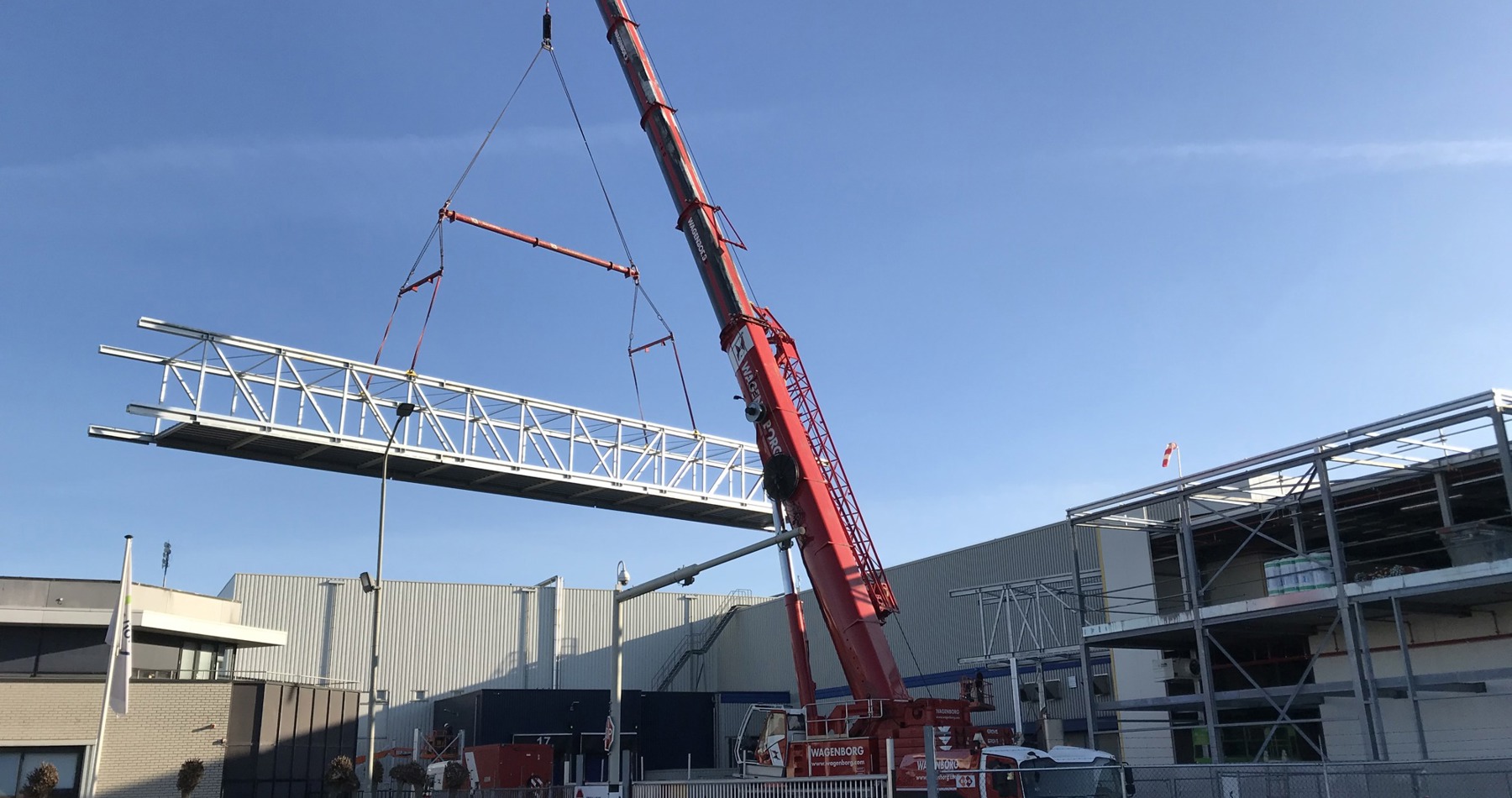 Walkway bridge positioned in Boxtel