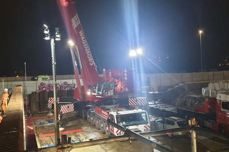 Concrete girders installed at the Brailleweg in Groningen