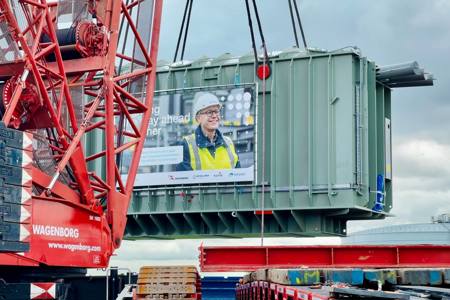 Transporting five massive transformers to Vierverlaten high-voltage substation