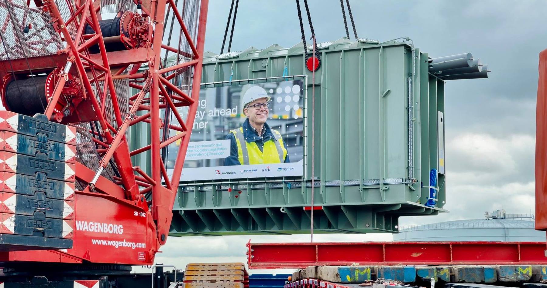 Transporting five massive transformers to Vierverlaten high-voltage substation