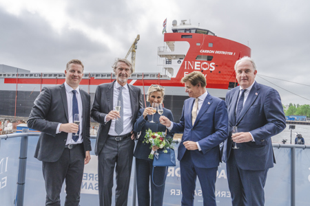 Wagenborg and INEOS celebrate christening and launch of first European-built offshore CO₂ carrier for Carbon Capture and Storage (CCS)